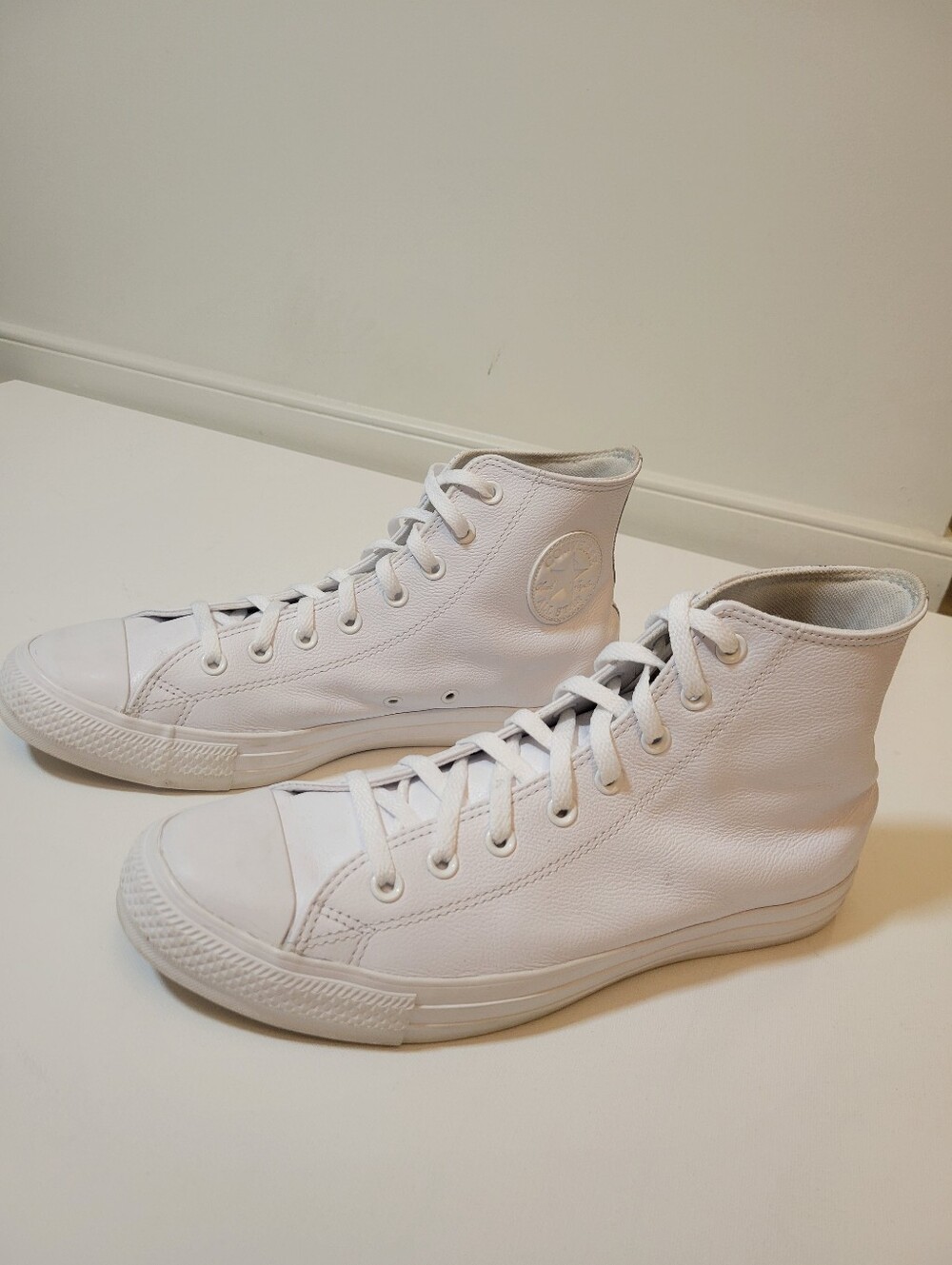 Converse Chuck Taylor All Star Leather High Top Sneakers White Mens 11.5